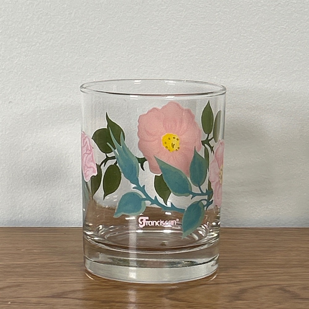 Franciscan Desert Rose Juice Glass Pink Floral Tumbler Cocktail MCM Vintage